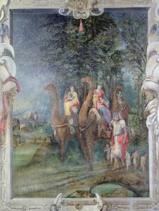 Exodus-Szene am Kamin im Zimmer von Madeleine de Savoie, Schloss Écouen von French School